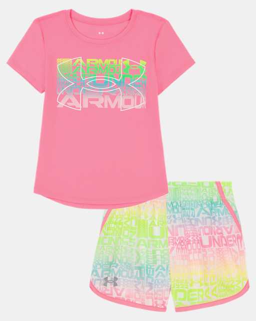 Little Girls' UA Wordmark Ombre Shorts Set